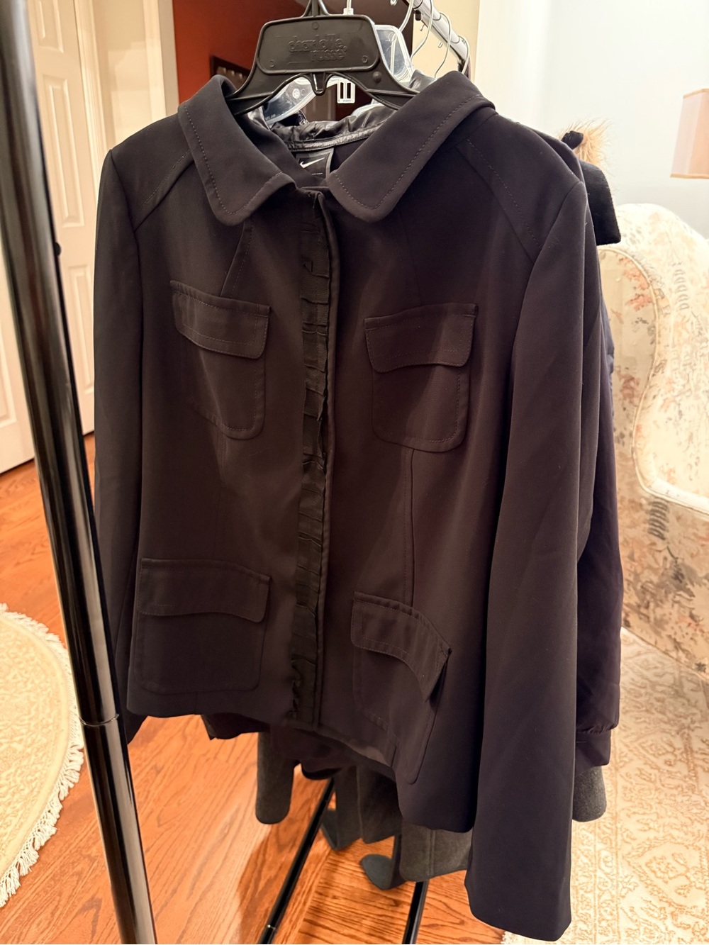 Classic Black Women's Pocket-Front Blazer Jacket